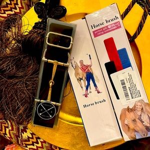 2 Horse brushes and free ride straps with bit buckle all 3 items for one price
